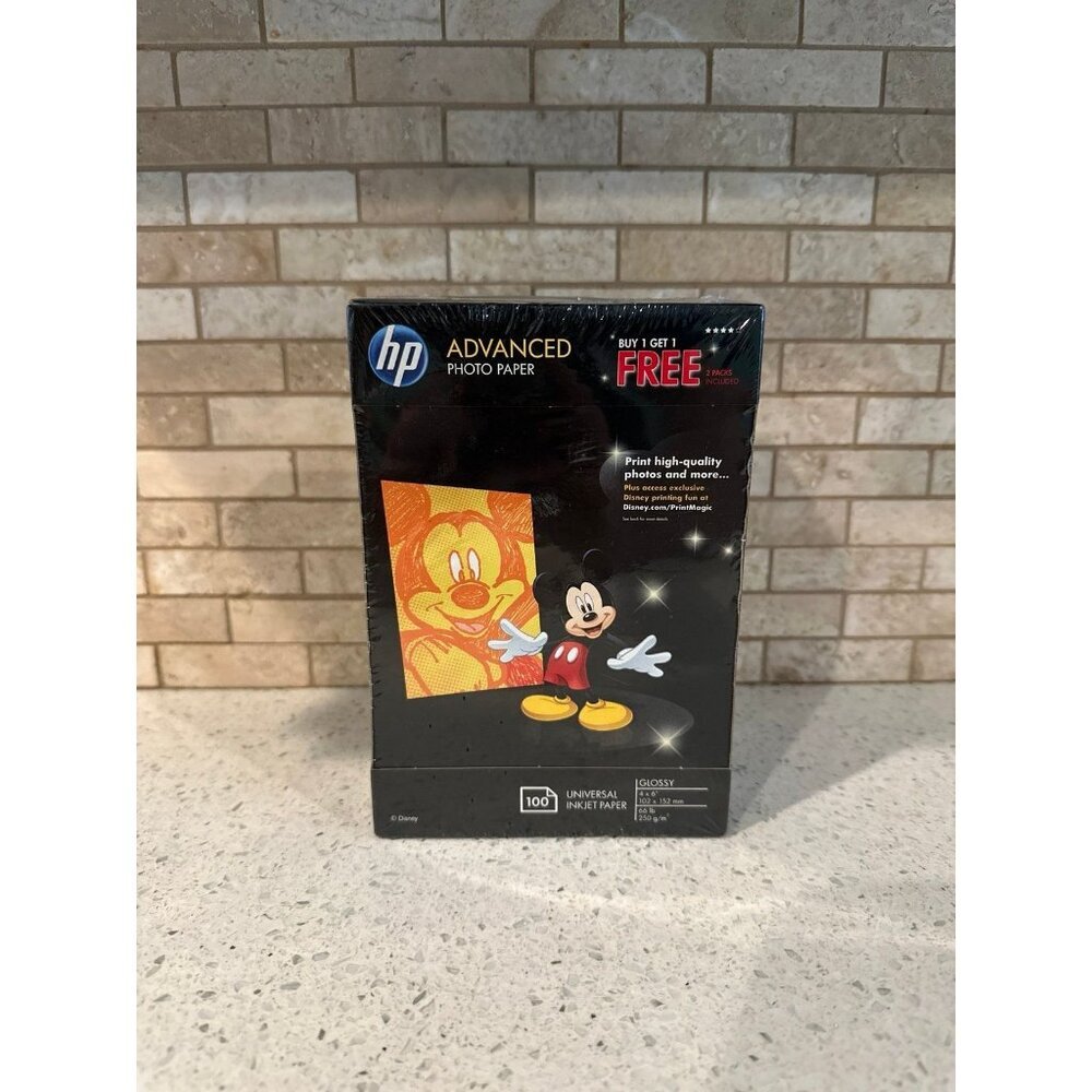 Unopened Disney HP Advanced 4 X 6 Glossy Photo Paper 100 Count universal inkjet